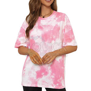 Camisetas con tinte de corbata para mujer, servicio OEM, logotipo y diseño personalizados, verano, transpirables, ecológicas, de alta calidad - Product Image 1