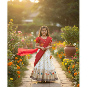 Meilleure qualité dernière collection de vêtements indiens pour enfants de créateur soie lourde et soie de chinnon Lehenga Choli pour mariage - Product Image 1