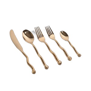 Couverts à poignée design en acier inoxydable plaqué couleur argent Ensemble de 3 fourchettes, cuillères et couteaux Coutellerie pour la maison et les fêtes Passe au lave-vaisselle - Product Image 6