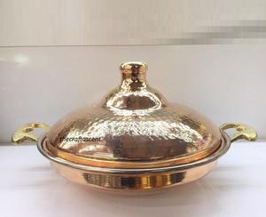 Casserole arabe de luxe plaquée or pour réchauffer les aliments Casserole en métal avec couvercle Marmite en acier pour le service à l'hôtel Réchauffeur d'aliments - Product Image 5