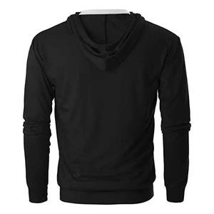 Athletic Gym Fitness 100% Cotton Hooded Full <b>Zip</b> <b>Hoodie</b> Custom Logo 300gsm Blank Hoodies for Men <b>Black</b> Color High Quality Basics - Product Image 3
