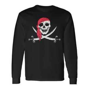 Camiseta de Manga Larga con Diseño de Jolly Roger y Calico Jack para Disfraz de Halloween - Camiseta Promocional de Halloween - Product Image 1