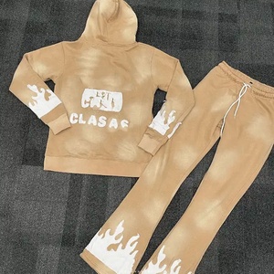 Nouvelle arrivée jogging vierge avec logo personnalisé survêtement vintage délavé à l'acide deux pièces survêtements survêtements pour hommes - Product Image 2
