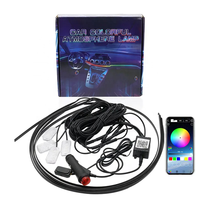 Kit d'éclairage ambiant RGBIC universel pour voiture, 6 en 1, personnalisable, multicolore, facile à installer, symphonie de couleurs, bande lumineuse LED pour l'intérieur de la voiture