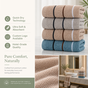 <span class=keywords><strong>Serviette</strong></span> en coton tissé personnalisée avec logo, ultra douce, absorbante et à séchage rapide, idéale pour hôtels, spas, gymnases, visage et mains. - Product Image 5