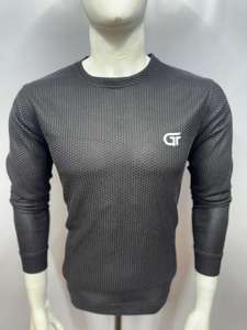 เสื้อสเวตเตอร์แบบพรีเมี่ยมสำหรับผู้ชายเสื้อสเวตเตอร์แบบสวมหัวกึ่งทางการแขนยาวผ้าคอตตอนผสมผ้าคอตตอน - Product Image 5