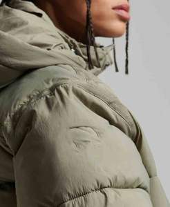 Chaqueta Acolchada de Primavera para Hombre, con Cierre, Cortavientos, Transpirable, de Tejido Softshell, Cuello Alto, Estampado Descargado en la Parte Delantera, Estilo Urbano, de Algodón - Product Image 5