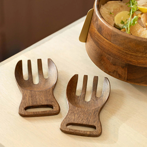 Ensemble de bol en bois élégant fait à la main classique sans danger pour les aliments Technique polie personnalisable pour les fêtes Snacks de table servant - Product Image 2