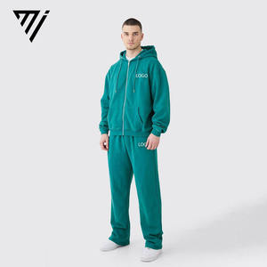 Conjunto Deportivo de Dos Piezas con Logotipo Personalizado, Sudadera con Capucha y Cordón Ajustable, Pantalones Deportivos de Corte Regular, Estilo Vintage para Primavera - Product Image 1