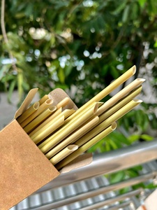 หลอดหญ้าธรรมชาติสำหรับชาน้ำผลไม้บรรจุภัณฑ์ขนาดย่อยสลายได้หลอดหญ้าธรรมชาติจากเวียดนาม - Product Image 2