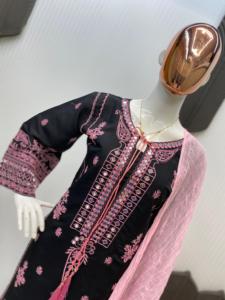 ชุดปาร์ตี้แฟนซีชุดแต่งงานแบบดั้งเดิมและลำลองชุดซัลวาร์ผ้าไหมโรมันปักลายด้วยกระจกของจริง - Product Image 6