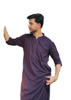 Setelan Salwar Kameez Tradisional Pria dari Katun Tenun untuk Pesta Pakaian Perayaan Desain Modern Bebas Kerut Semua Musim