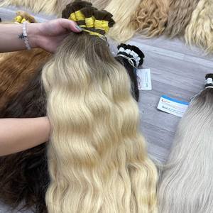 Cheveux en vrac alignés à double cuticule dessinée de luxe, extensions de cheveux humains en vrac de vague naturelle - Product Image 4