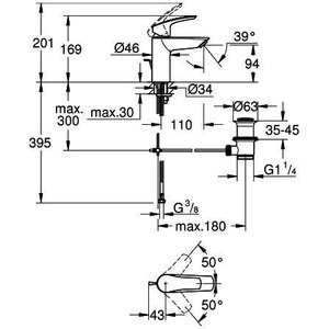 Para Grohe Eurosmart 32265 1/2 pulgada S-SZ ZAG EJ 5.7 L/min Cromoly para suministros de baño y aseo GROHE - Product Image 4