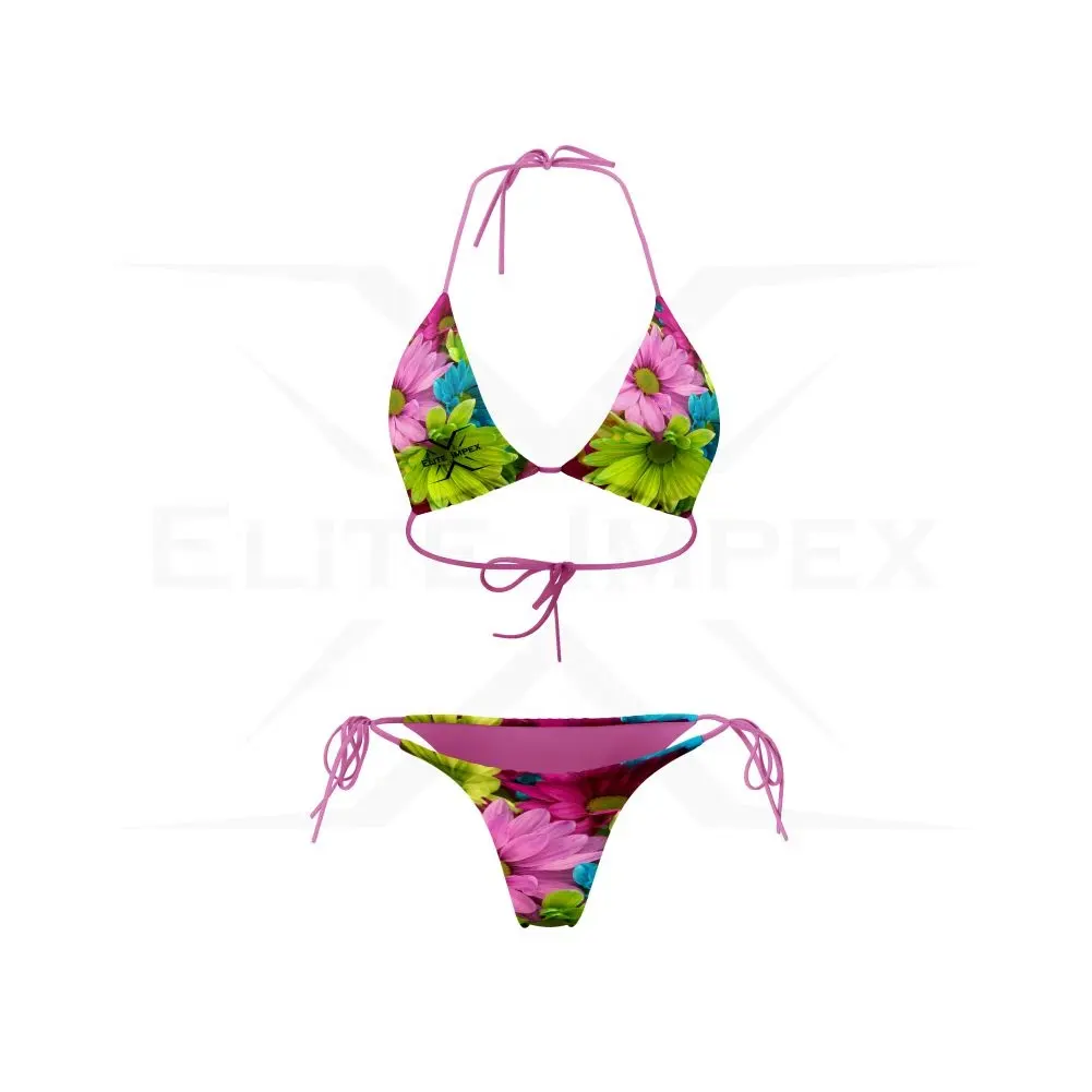 2024 kustom Logo bikini pakaian pantai pakaian renang tali baju renang pakaian mandi untuk wanita aktif dua potong Set bikini