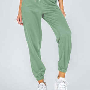 OEM Últimos diseños de las señoras de algodón de lana Color Block Pantalones de las mujeres de lana transpirable curvo rayas Pantalones rectos de los hombres - Product Image 5