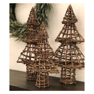Ornements de Noël en rotin en osier d'arbre d'étoile faits à la main ornements de Noël en rotin naturel de matériel écologique pour la décoration de la maison - Product Image 6