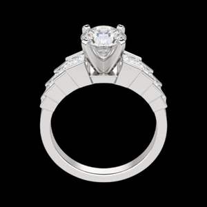 Anillo de compromiso de moissanita vintage de corte redondo brillante - Product Image 5