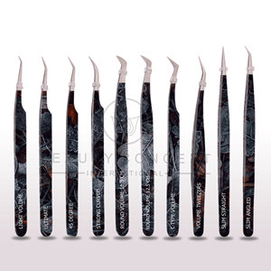 Pince à épiler professionnelle en métal pour extensions de cils Applicateur pointu ultra-fin pour travail de cils à volume délicat Disponible divers - Product Image 3