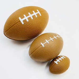 Ballon de football de rugby anti-stress marron en mousse PU souple - Product Image 5