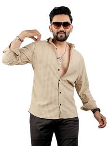 Camisa informal de algodón 100% para hombre con cuello extendido de ajuste Regular, estampado a cuadros transpirable, tejido de punto teñido liso, suministro ODM - Product Image 5