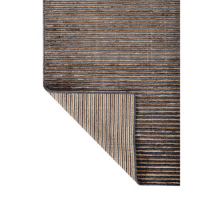 Alfombras de Yute y Cáñamo Tejidas a Mano en Color Beige y Marrón, Modelo Hwju-104 con Patrón de Rayas para Uso Doméstico - Product Image 5