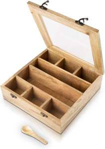 Handmade Wooden Seasoning Herb Spice Masala <b>Box</b> Container Holder Rack Stand Caddy With Spoon Decorative <b>Storage</b> <b>Chest</b> Organizer - Product Image 2