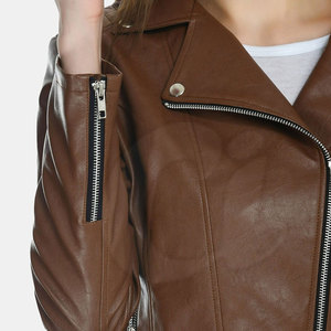Turn Down Collar Women <b>Leather</b> <b>Jacket</b> Plus Size <b>Genuine</b> <b>Leather</b> <b>Jacket</b> Outdoor Use <b>Leather</b> <b>Jacket</b> - Product Image 6