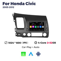MEKEDE Écran de voiture Audio Coche Pantalla Carro Navigation automobile 360 Audio Stéréo Car-play Multimédia pour Honda Civic 2005-2012