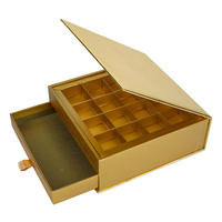 Boîte-cadeau en carton de chocolat noir magnétique à deux couches Boîte de chocolat de luxe avec tiroir avec certificat SABRE