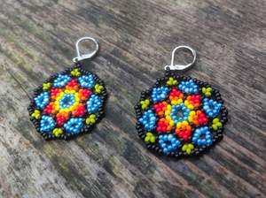 Pendientes de cuentas bohemias con flecos en cascada Andy de diseño turquesa, regalo de joyería único - Product Image 5