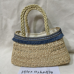 Women's style all-in-one simple single shoulder <b>straw</b> braided new <b>large</b> capacity braided <b>bag</b> seaside holiday <b>beach</b> <b>bag</b> - Product Image 2