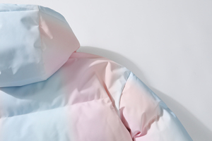 Veste à capuche rose-bleu ombrée décontractée pour homme Manteau d'hiver à col montant Poches fonctionnelles Pastel Gradient Canvas Material - Product Image 5