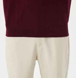 custom New Design Merino Wool Cashmere Men's Polo Neck <b>Sweater</b> Custom Logo Long Sleeve Polo <b>Shirt</b> - Product Image 3