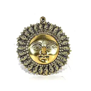 รูปปั้น Surya ที่ทันสมัยสำหรับบ้านและสำนักงานรูปสลักรูปใบหน้าดวงอาทิตย์พร้อมการแกะสลักและการพิมพ์ดิจิตอลสำหรับตำแหน่ง