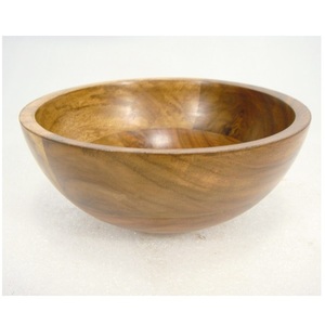 Bol de service en bois naturel fini rustique pour soupe à salade utilisation d'ustensiles de cuisine alimentaire - Product Image 6