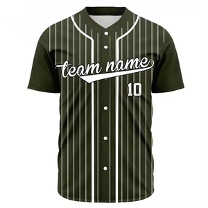 Camisetas de béisbol transpirables de secado rápido para hombre, ropa deportiva impresa por sublimación con conjunto de bordado de talla grande - Product Image 1