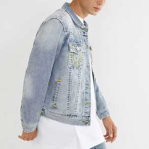 Chaqueta vaquera de talla grande para exteriores de alta calidad para hombre, chaqueta vaquera de algodón hecha en línea, venta de piezas frescas para hombre - Product Image 5