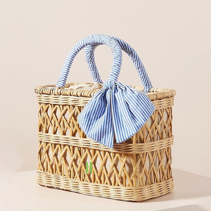 Bolsa de almacenamiento para horno microondas de jacinto de agua ecológica moderna, cesta de ratán para suelo de baño artesanal HNH, moda OEM personalizada para mujer - Product Image 5