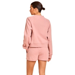 Sweat-shirt confortable pour femmes, tissu polaire en coton à manches longues, doux et confortable, avec étiquette personnalisée, couleurs et taille, vente en gros - Product Image 2