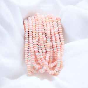 Perles rondes lisses en opale rose naturelle brin 6mm-9mm perles de pierres précieuses en vrac pour la fabrication de bijoux en vrac approvisionnement en gros de l'Inde - Product Image 1