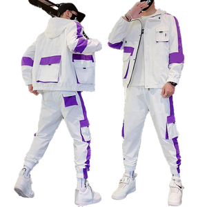 Ensemble de vêtements de sport décontractés pour hommes grande taille, avec logo personnalisé, sweat à capuche zippé et pantalon de jogging, respirant, écologique, réversible, idéal pour l'été - Product Image 4