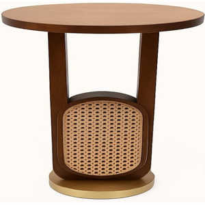 Solid Wood Modern Style Side Lamp Table with Lower <b>Shelf</b> Durable and Smart <b>for</b> Bedroom or Hotel Brown - Product Image 5