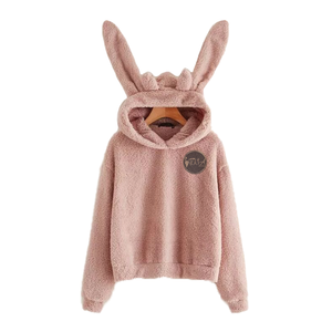 Cuello alto Sherpa Fleece Grueso Crop Top Suéter Sudaderas con capucha Mujeres Bangladesh Ventas al por mayor Fábrica Diseño personalizado Producto elegante - Product Image 2