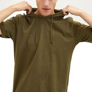 Camiseta con Capucha de Forro Polar de Algodón para Hombre, al por Mayor, Transpirable, Suave, Ligera, Informal, Ecológica, con Logotipo y Estampado Personalizados - Product Image 3