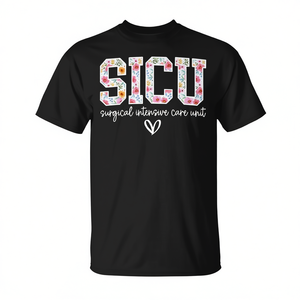 T-shirt Floreale per Infermiere di Terapia Intensiva Chirurgica (TIC) – Stampa Floreale per Regali Personalizzati e Promozioni - Product Image 2