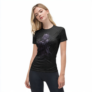 T-shirt 100% polyester pour femme, col rond, jogging, exercice, t-shirt léger, vêtements de fitness, t-shirts pour femme - Product Image 3