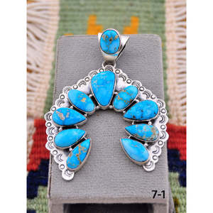 Southwest Style White Water Turquoise & Sterling Silver Pendant Bezel Set in a Stylish Gift Idea - Product Image 1