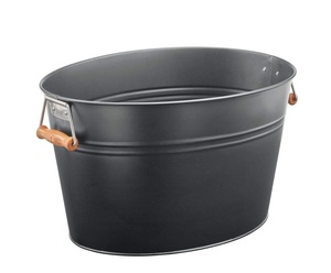 Jardinière suspendue support en métal rond en fer forgé galvanisé avec seau vert pour décoration murale de maison et de salon - Product Image 3