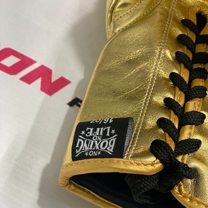 Guantes de Boxeo Personalizados Dorados 'No Boxing No Life' a Precio de Mayoreo, Cómodos para Entrenamiento y Sparring, con Cordones, para Artes Marciales Mixtas (MMA) - Product Image 4